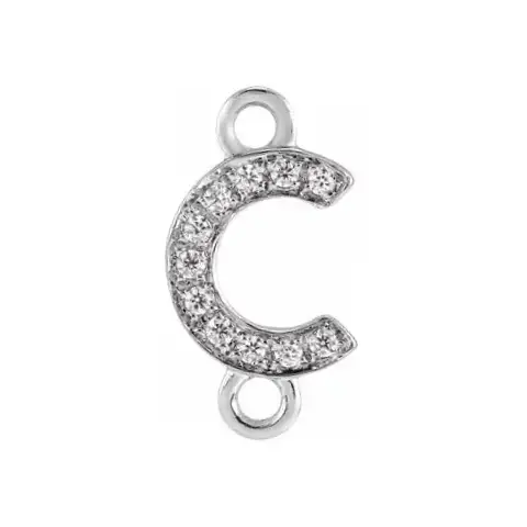 Letter Diamond Connectors 14k Gold