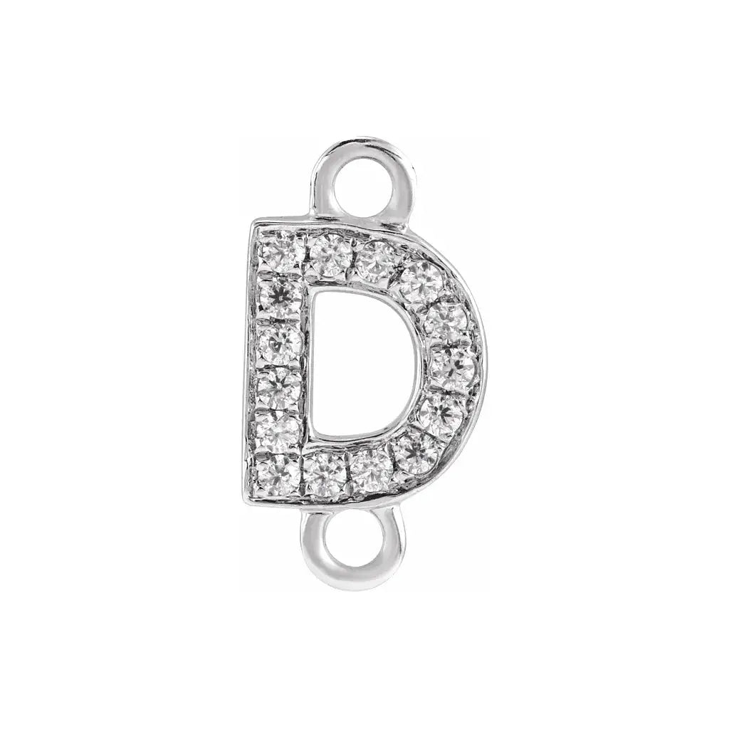 Letter Diamond Connectors 14k Gold