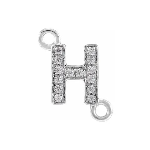 Letter Diamond Connectors 14k Gold