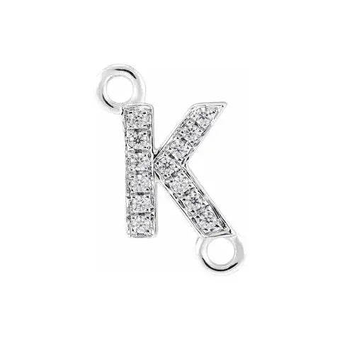 Letter Diamond Connectors 14k Gold