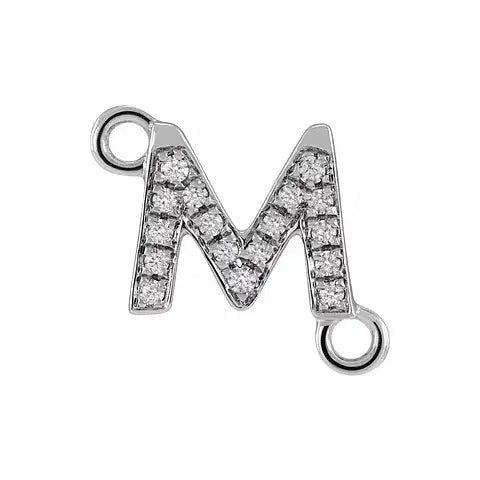 Letter Diamond Connectors 14k Gold