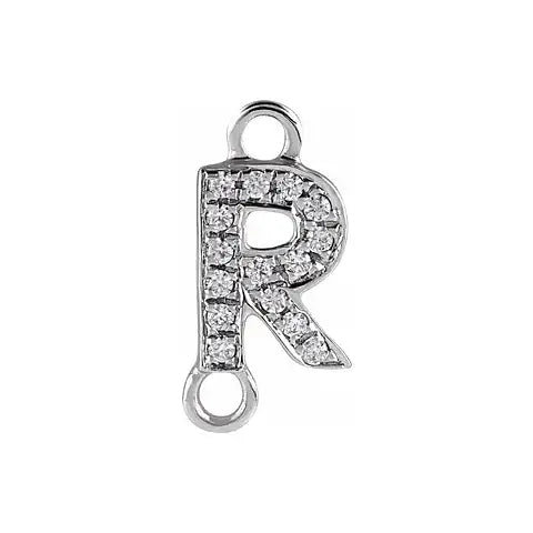 Letter Diamond Connectors 14k Gold