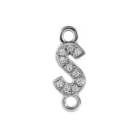 Letter Diamond Connectors 14k Gold
