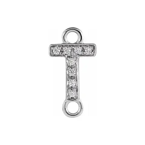 Letter Diamond Connectors 14k Gold