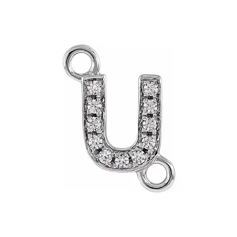 Letter Diamond Connectors 14k Gold