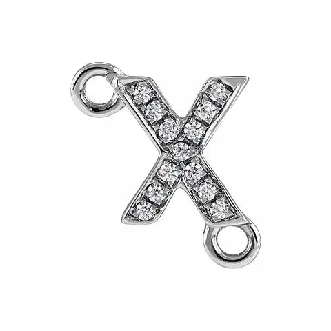 Letter Diamond Connectors 14k Gold