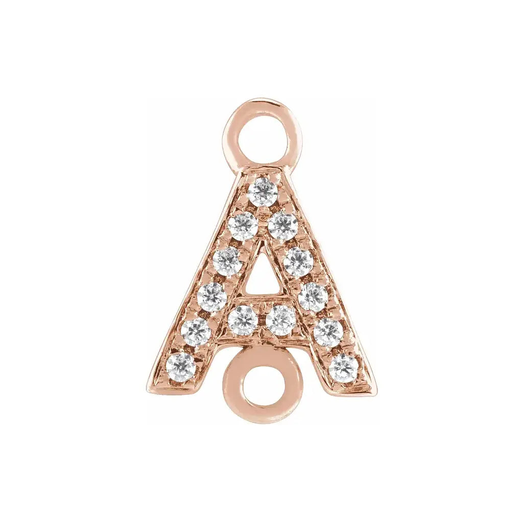 Letter Diamond Connectors 14k Gold