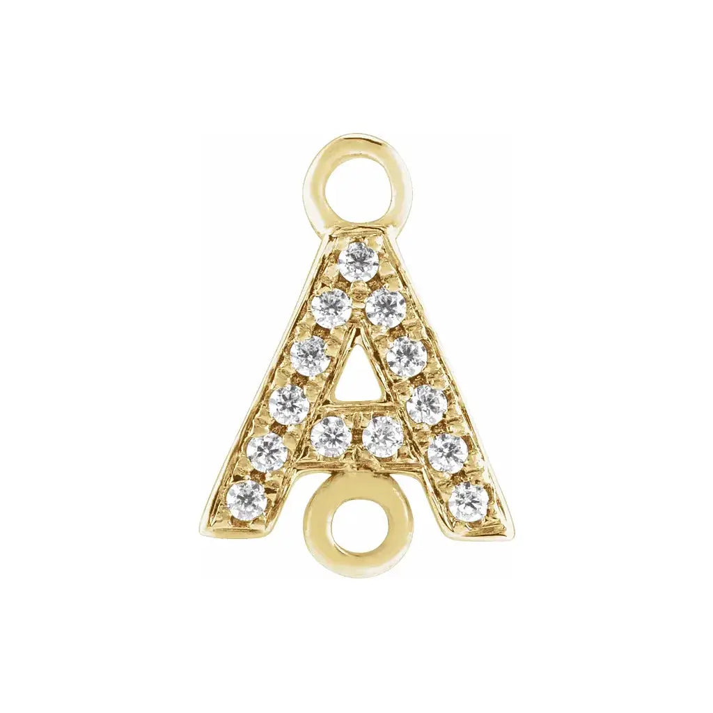 Letter Diamond Connectors 14k Gold