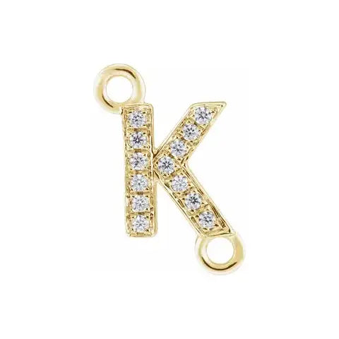 Letter Diamond Connectors 14k Gold