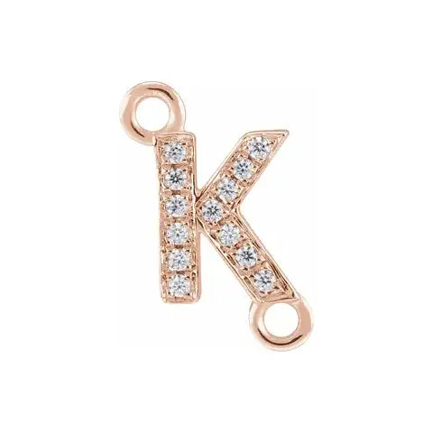 Letter Diamond Connectors 14k Gold