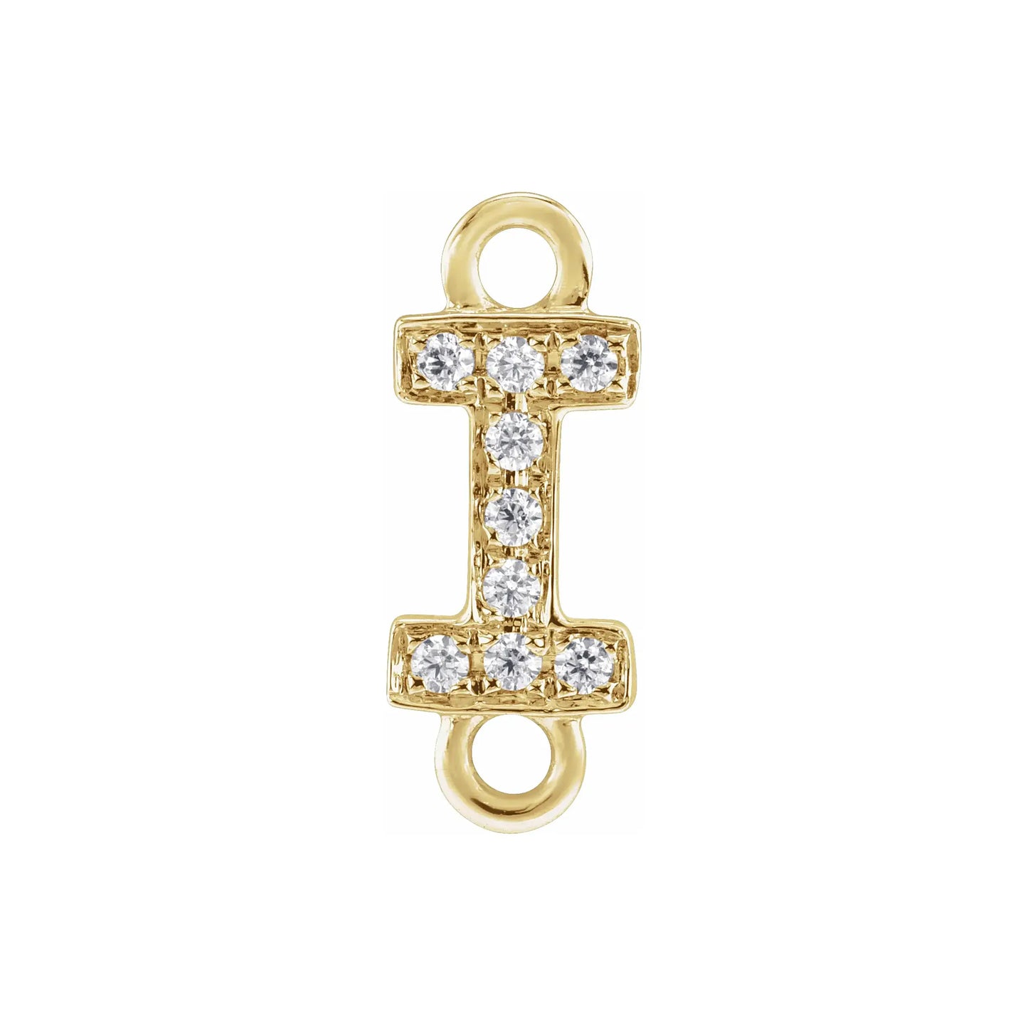 Letter Diamond Connectors 14k Gold