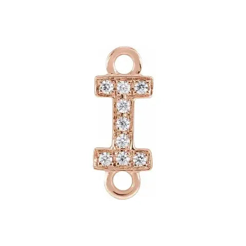 Letter Diamond Connectors 14k Gold