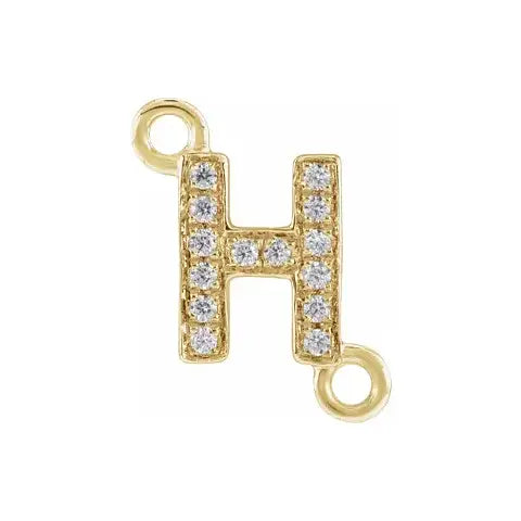Letter Diamond Connectors 14k Gold