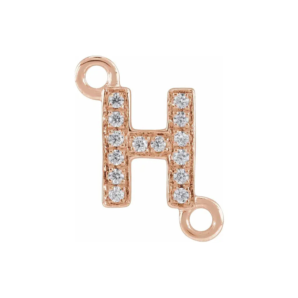 Letter Diamond Connectors 14k Gold