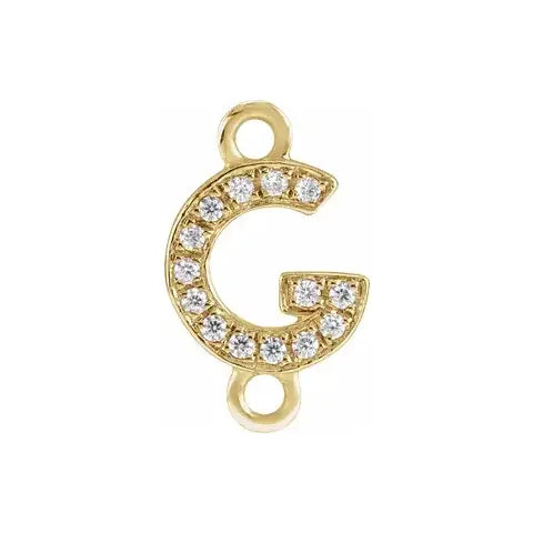 Letter Diamond Connectors 14k Gold