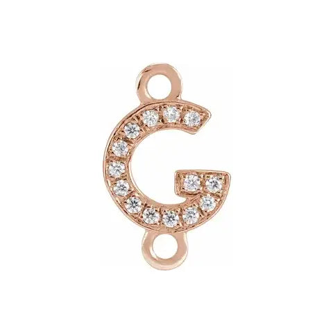 Letter Diamond Connectors 14k Gold