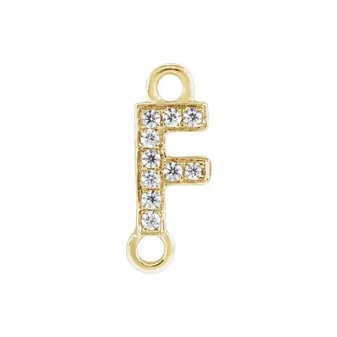 Letter Diamond Connectors 14k Gold