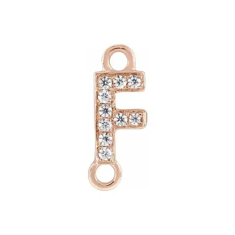 Letter Diamond Connectors 14k Gold