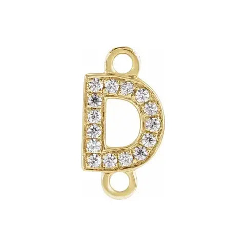 Letter Diamond Connectors 14k Gold