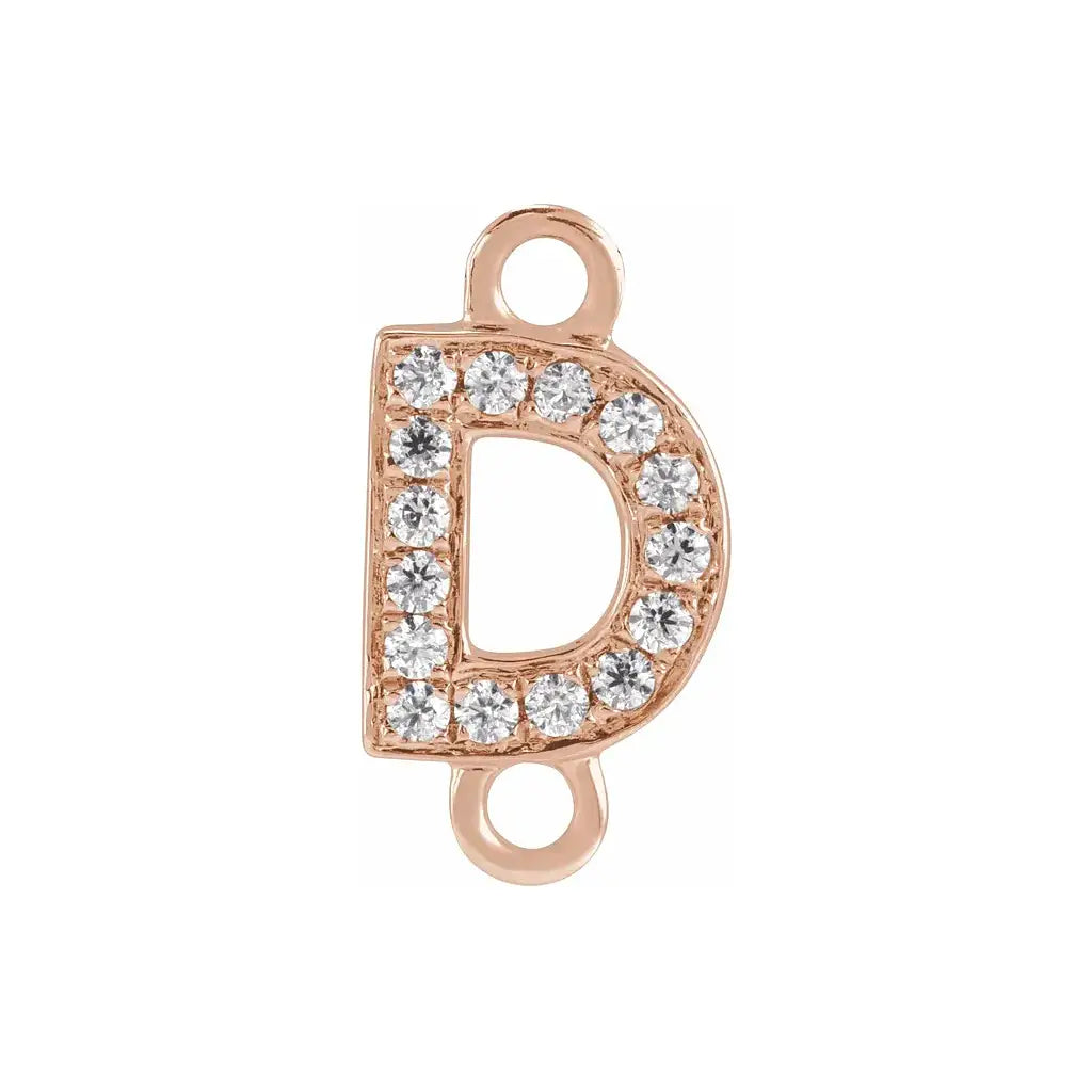 Letter Diamond Connectors 14k Gold