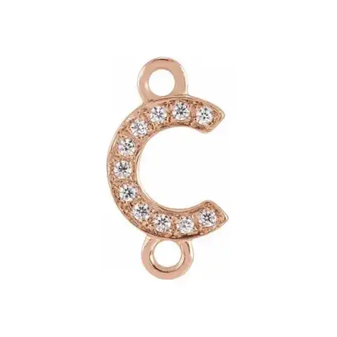 Letter Diamond Connectors 14k Gold