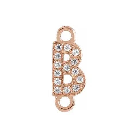 Letter Diamond Connectors 14k Gold