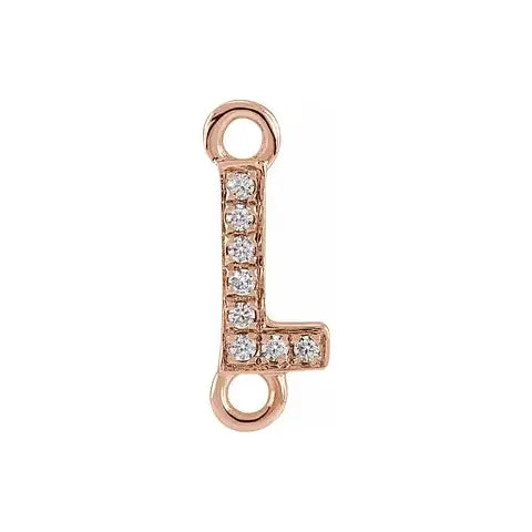 Letter Diamond Connectors 14k Gold