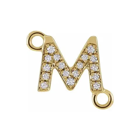 Letter Diamond Connectors 14k Gold