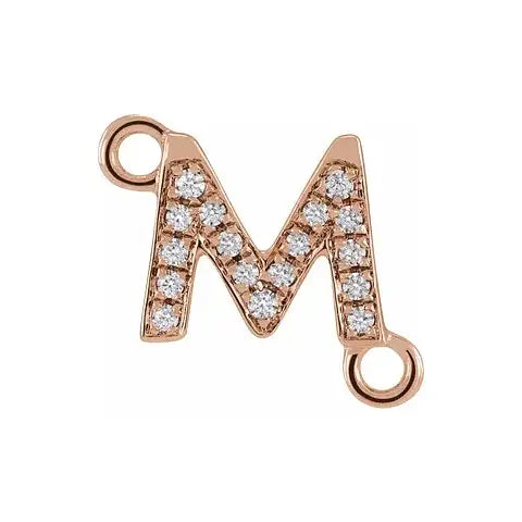 Letter Diamond Connectors 14k Gold