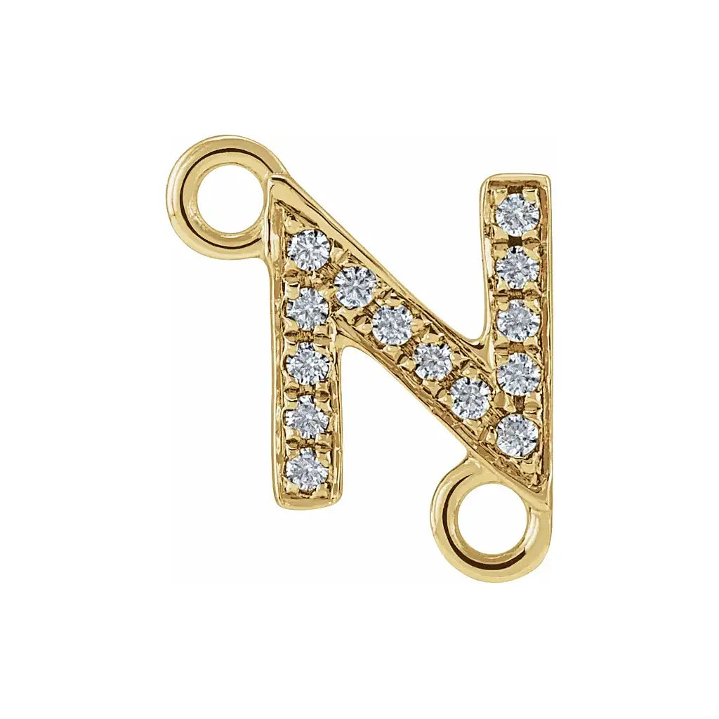 Letter Diamond Connectors 14k Gold
