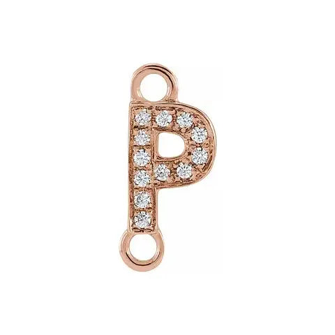 Letter Diamond Connectors 14k Gold