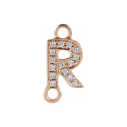 Letter Diamond Connectors 14k Gold