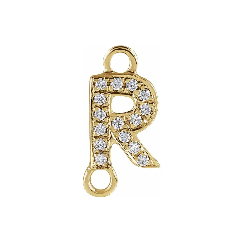 Letter Diamond Connectors 14k Gold