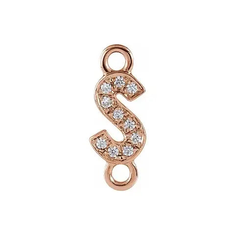 Letter Diamond Connectors 14k Gold