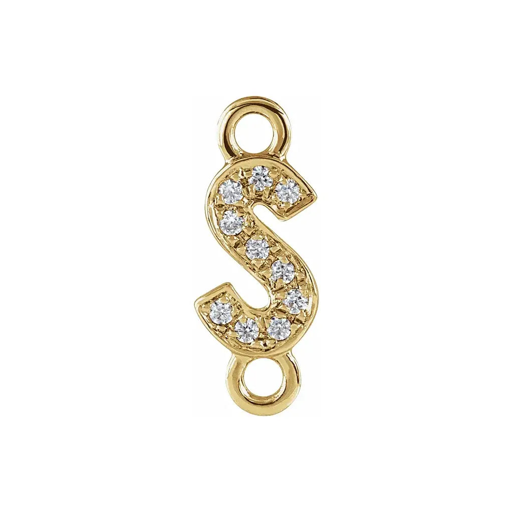 Letter Diamond Connectors 14k Gold