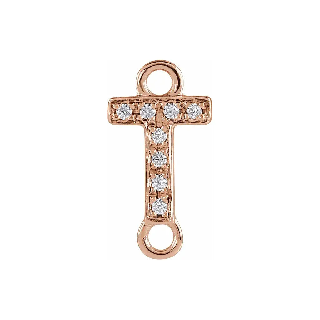 Letter Diamond Connectors 14k Gold