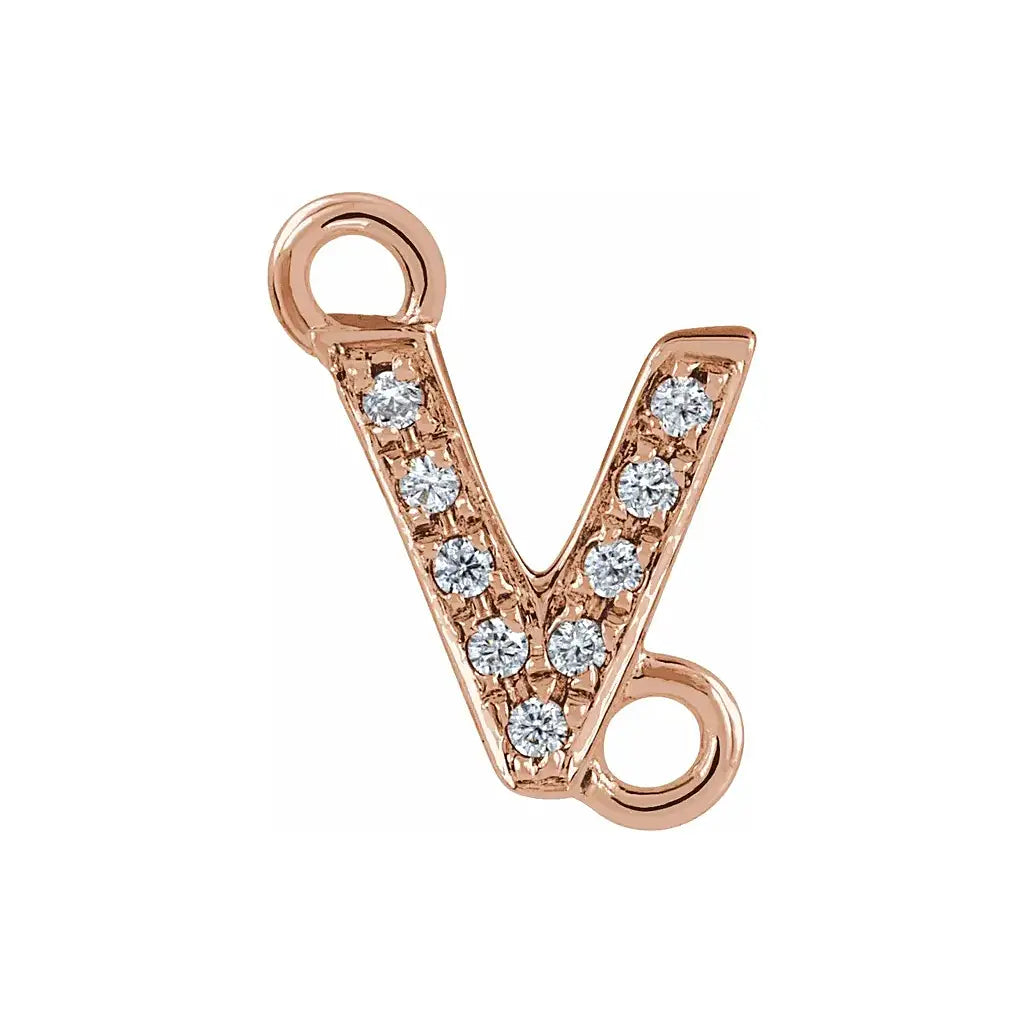Letter Diamond Connectors 14k Gold
