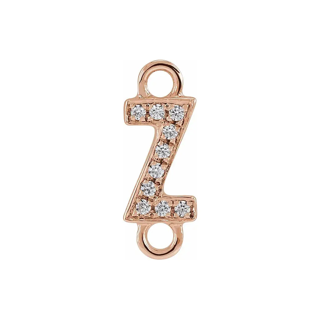 Letter Diamond Connectors 14k Gold