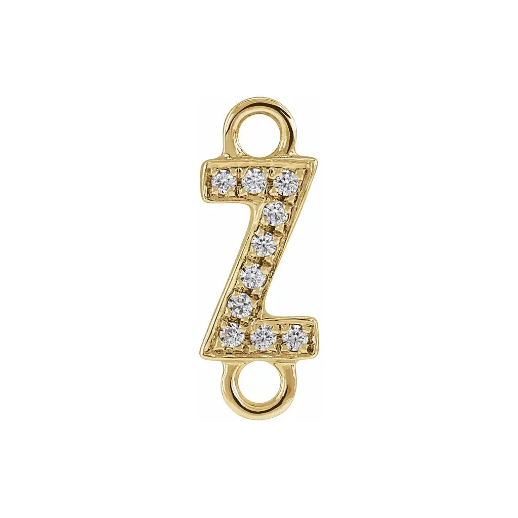 Letter Diamond Connectors 14k Gold