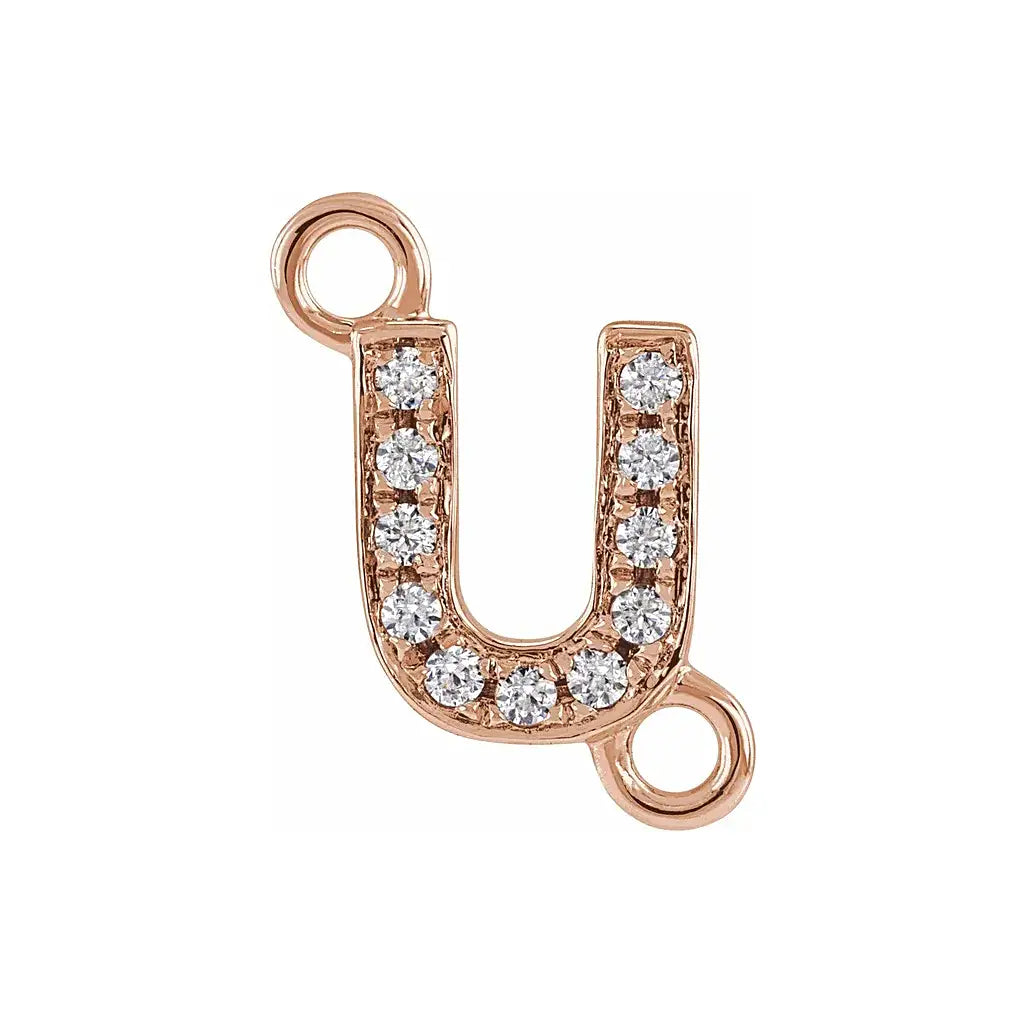 Letter Diamond Connectors 14k Gold