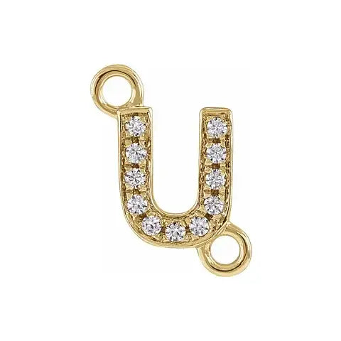 Letter Diamond Connectors 14k Gold