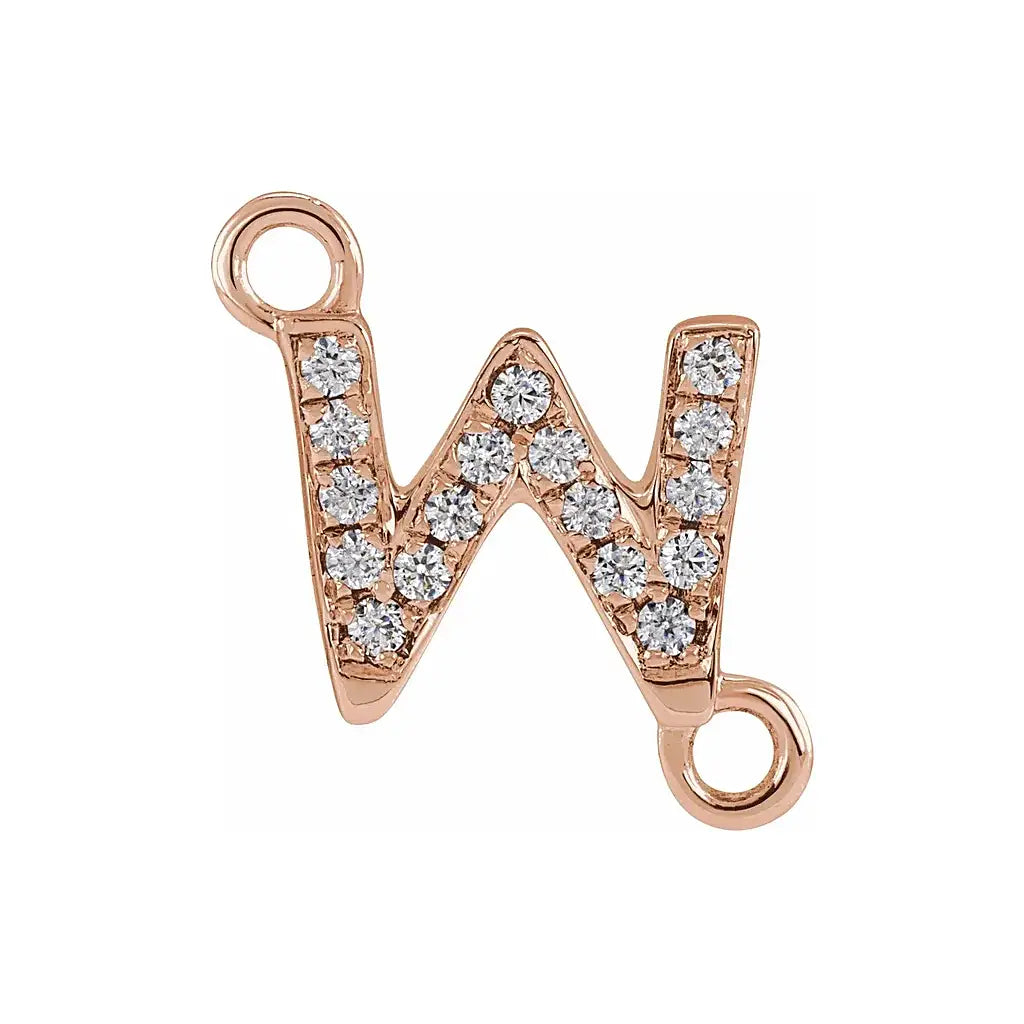 Letter Diamond Connectors 14k Gold