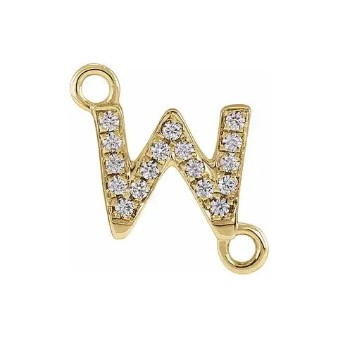 Letter Diamond Connectors 14k Gold