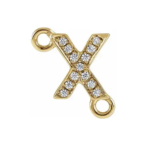 Letter Diamond Connectors 14k Gold