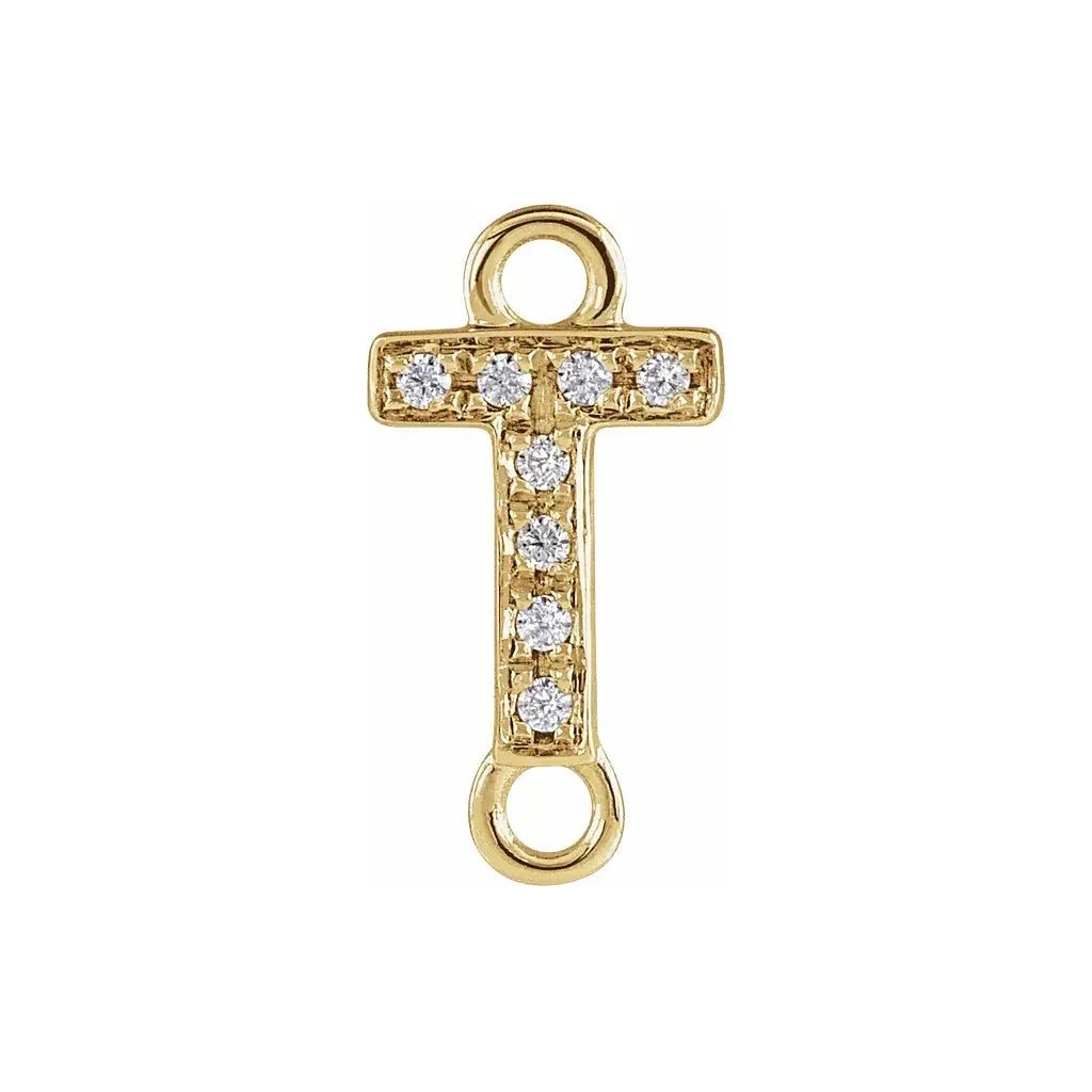 Letter Diamond Connectors 14k Gold