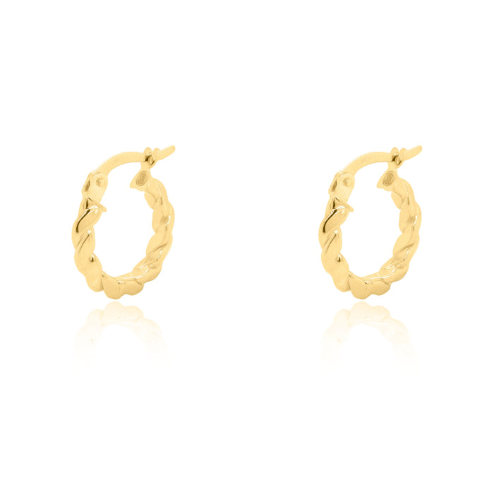 10K Twisted Mini Hoops