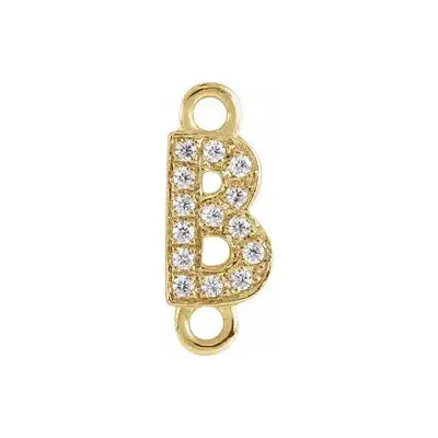 Letter Diamond Connectors 14k Gold