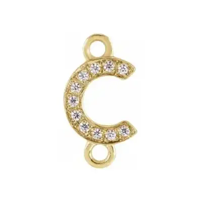 Letter Diamond Connectors 14k Gold