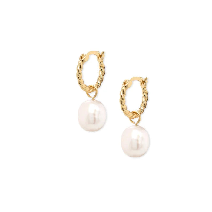 Twist Hoop With Pearl