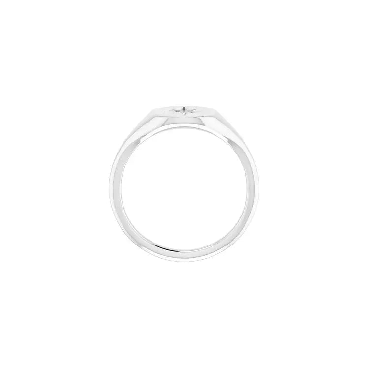 Signet Ring Oval Sunburst